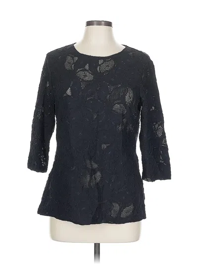 Pre-owned Worth New York 3/4 Sleeve Top Black Boatneck Tops