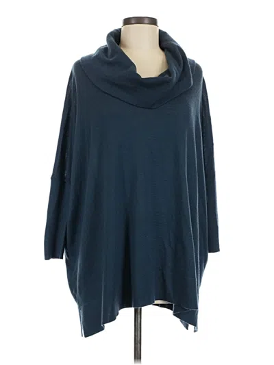 Pre-owned Worth New York 3/4 Sleeve Top Blue Cowl Neck Tops