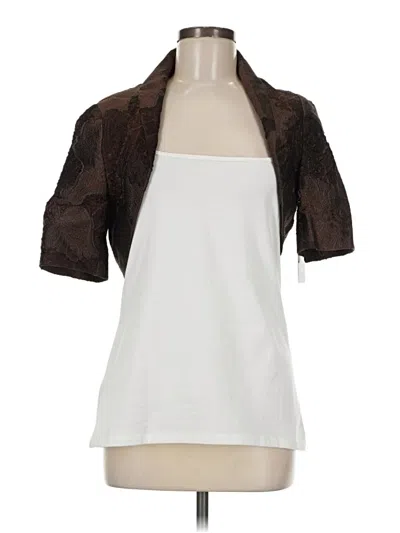 Worth New York 3/4 Sleeve Top Brown Square Neckline Tops