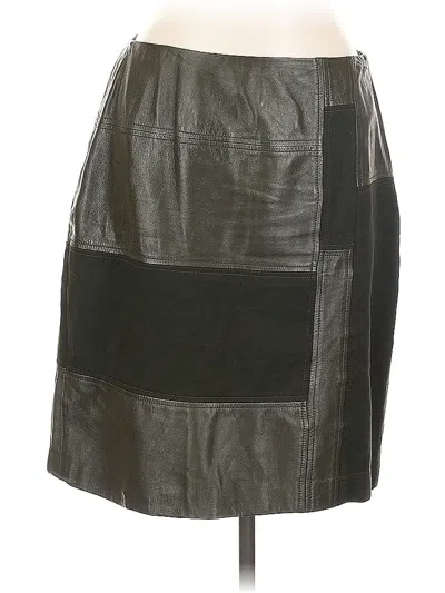 Pre-owned Worth New York Faux Leather Skirt In Black