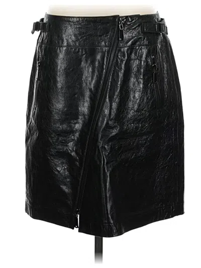 Pre-owned Worth New York Leather Skirt In Black