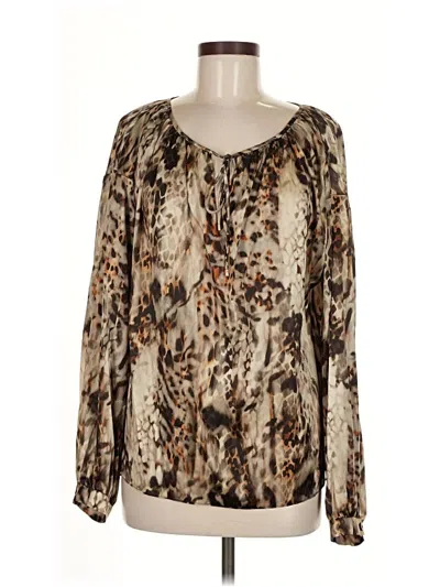 Pre-owned Worth New York Long Sleeve Blouse In Brown