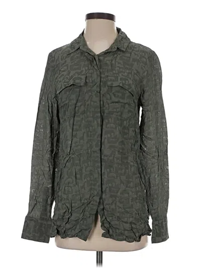 Pre-owned Worth New York Long Sleeve Button Down Shirt In Green