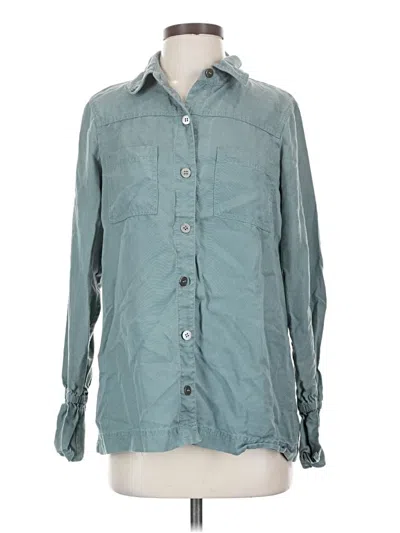 Pre-owned Worth New York Long Sleeve Button Down Shirt In Teal