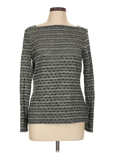 Pre-owned Worth New York Long Sleeve Top Gray Boatneck Tops