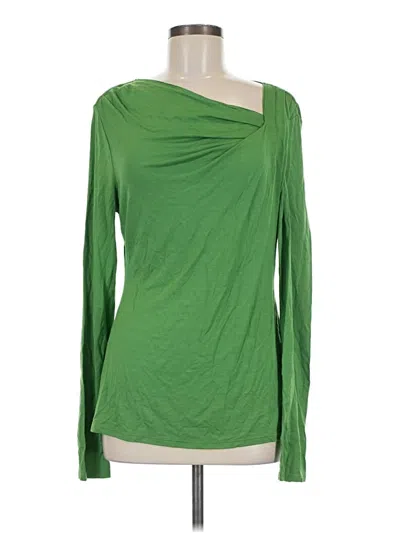 Pre-owned Worth New York Long Sleeve Top Green One Shoulder Neckline Tops