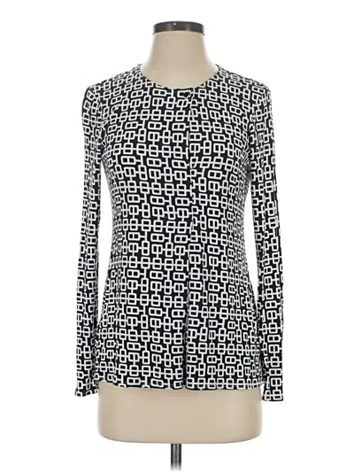 Pre-owned Worth New York Long Sleeve Top Silver Square Neckline Tops
