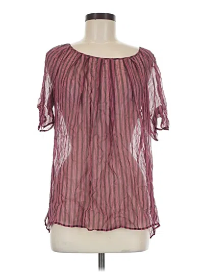 Pre-owned Worth New York Short Sleeve Silk Top Pink Cold Shoulder Neckline Tops