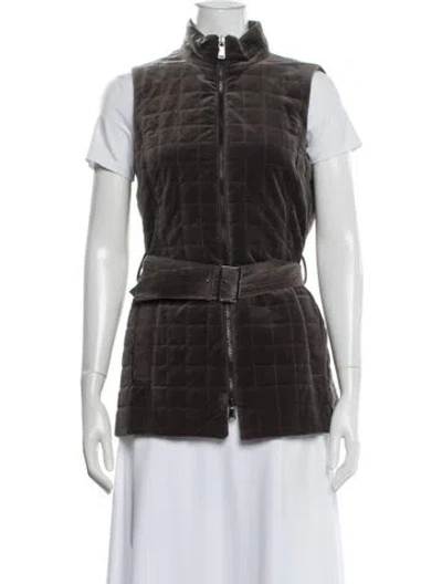 Pre-owned Worth New York Velvet Vest In Gray