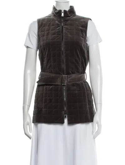 Pre-owned Worth New York Velvet Vest In Grey