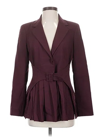 Pre-owned Worth New York Wool Blazer Jacket In Burgundy
