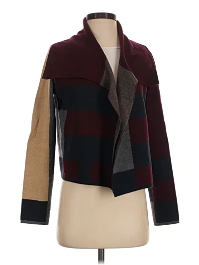 Pre-owned Worth New York Wool Cardigan Sweater In Burgundy