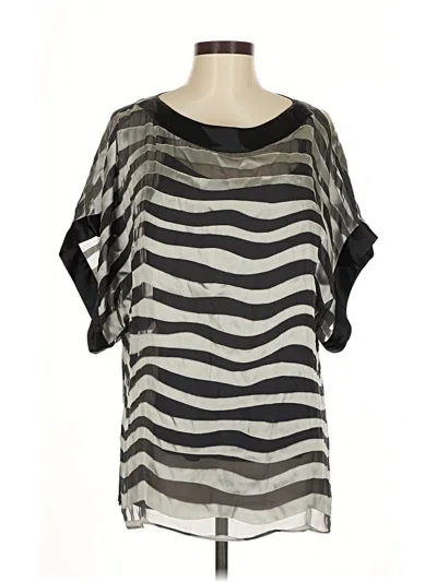 Pre-owned Worth Short Sleeve Blouse In Silver