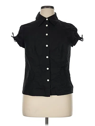 Pre-owned Worth Short Sleeve Button Down Shirt In Black