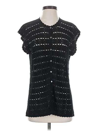 Pre-owned Worth Short Sleeve Top Black Keyhole Neckline Tops