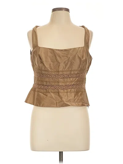 Pre-owned Worth Sleeveless Blouse In Brown