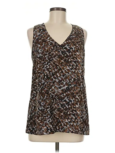 Pre-owned Worth Sleeveless Silk Top Brown V-neck Tops