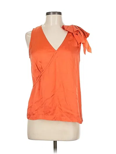 Pre-owned Worth Sleeveless Silk Top Orange One Shoulder Neckline Tops