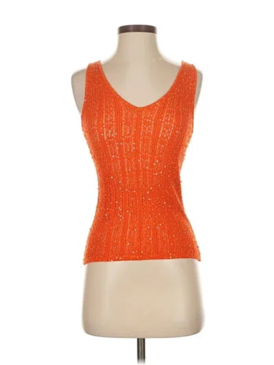 Pre-owned Worth Sleeveless Silk Top Orange Strapless Neckline Tops