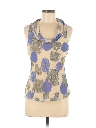 Pre-owned Worth Sleeveless Silk Top Tan Halter Neckline Tops In Brown