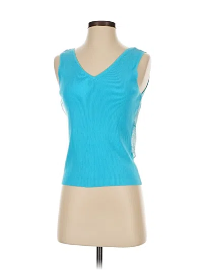 Pre-owned Worth Sleeveless Top Teal Scoop Neck Tops In Blue