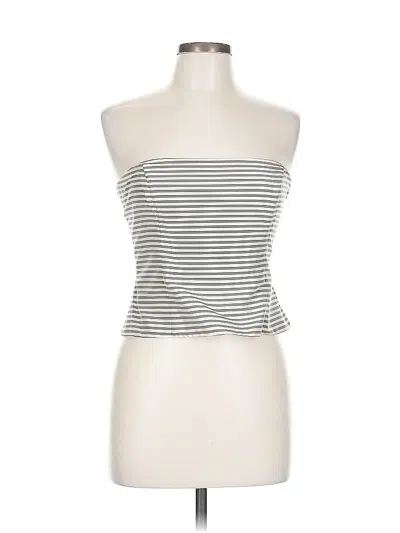 Pre-owned Worth Tube Top Silver Strapless Neckline Tops