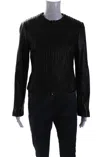 Worth Womens Dark Brown Leather Textured Full Zip Long Sleeve Jacket In Brown