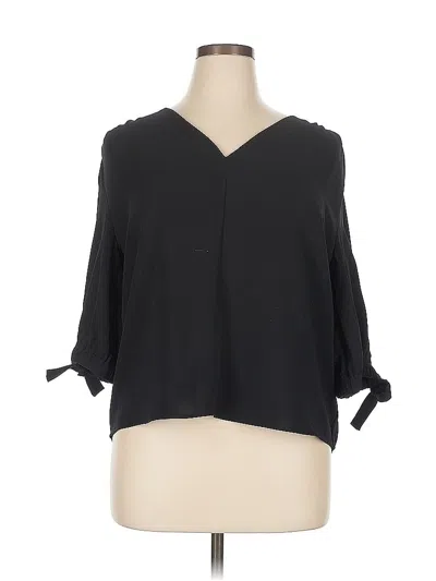 Pre-owned Worthington 3/4 Sleeve Blouse In Black
