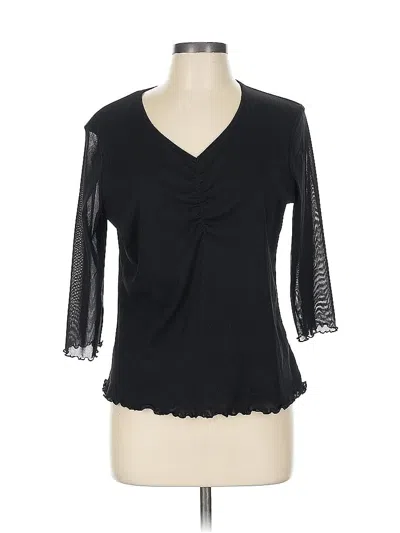 Pre-owned Worthington 3/4 Sleeve Blouse In Black