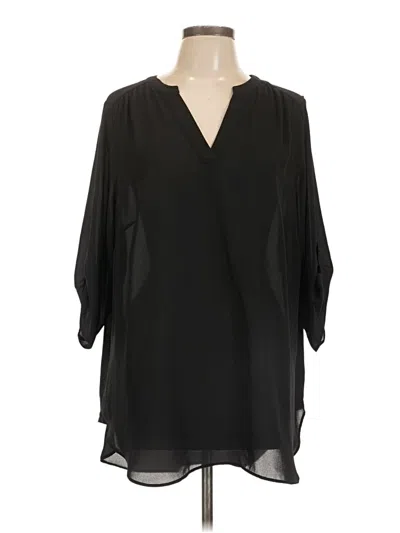 Pre-owned Worthington 3/4 Sleeve Blouse In Black