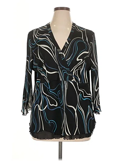 Pre-owned Worthington 3/4 Sleeve Blouse In Black