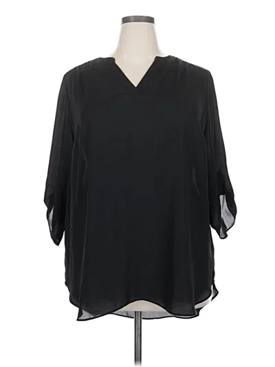 Pre-owned Worthington 3/4 Sleeve Blouse In Black