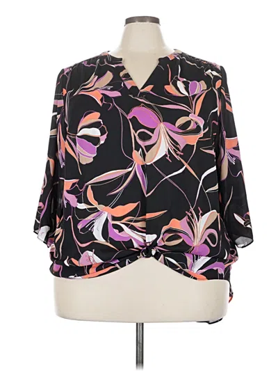 Pre-owned Worthington 3/4 Sleeve Blouse In Black