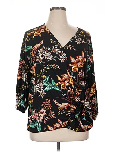 Pre-owned Worthington 3/4 Sleeve Blouse In Black