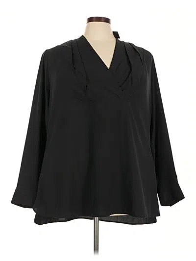 Worthington 3/4 Sleeve Blouse In Black