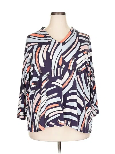 Pre-owned Worthington 3/4 Sleeve Blouse In Blue