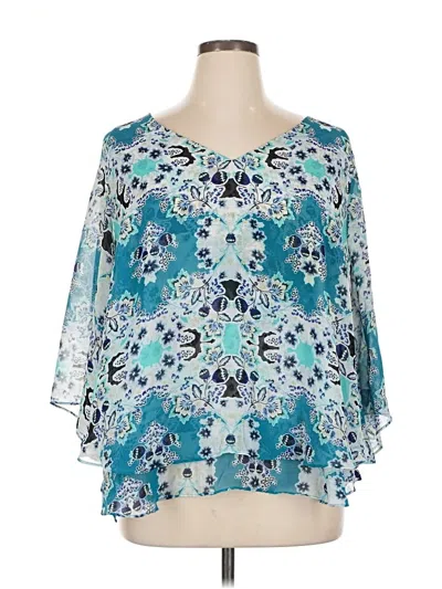 Pre-owned Worthington 3/4 Sleeve Blouse In Blue