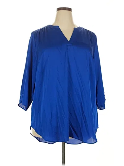 Worthington 3/4 Sleeve Blouse In Blue