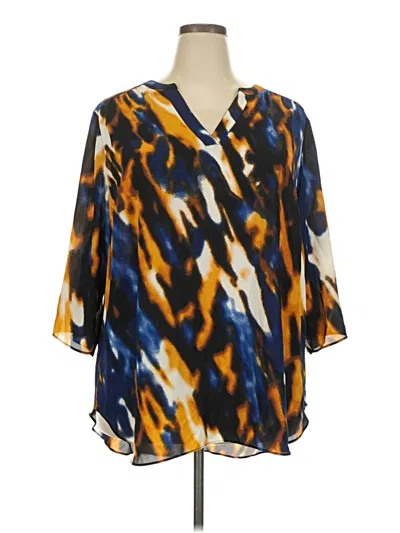 Pre-owned Worthington 3/4 Sleeve Blouse In Blue