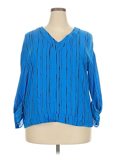 Pre-owned Worthington 3/4 Sleeve Blouse In Blue