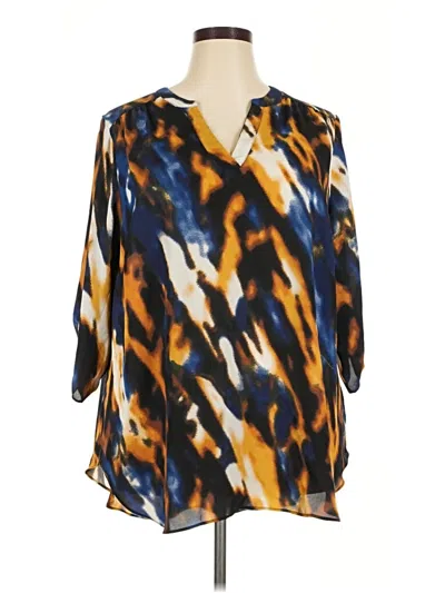 Pre-owned Worthington 3/4 Sleeve Blouse In Blue