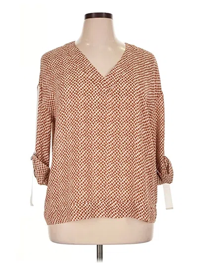 Pre-owned Worthington 3/4 Sleeve Blouse In Brown