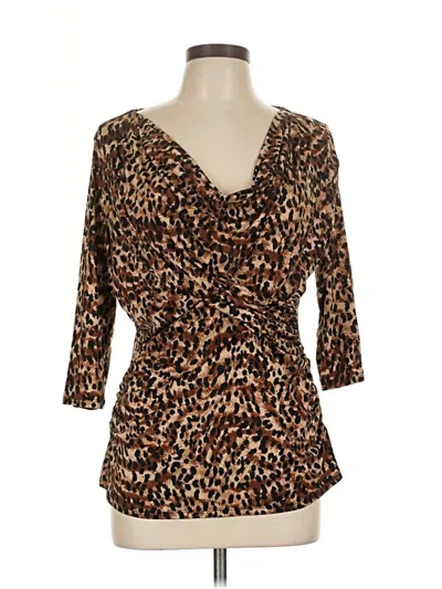 Pre-owned Worthington 3/4 Sleeve Blouse In Brown