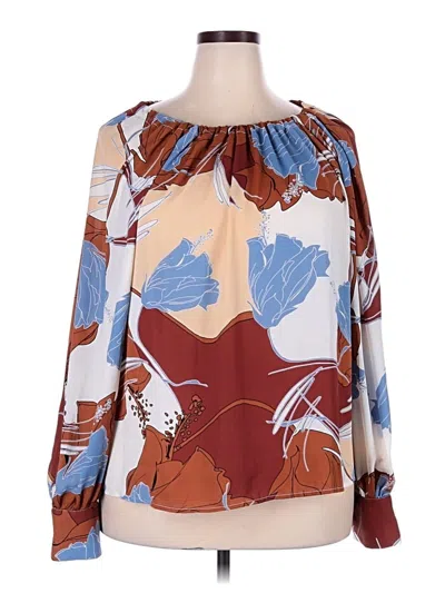 Pre-owned Worthington 3/4 Sleeve Blouse In Brown