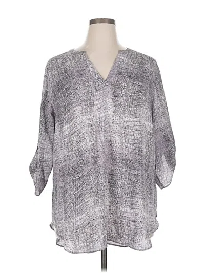 Pre-owned Worthington 3/4 Sleeve Blouse In Gray