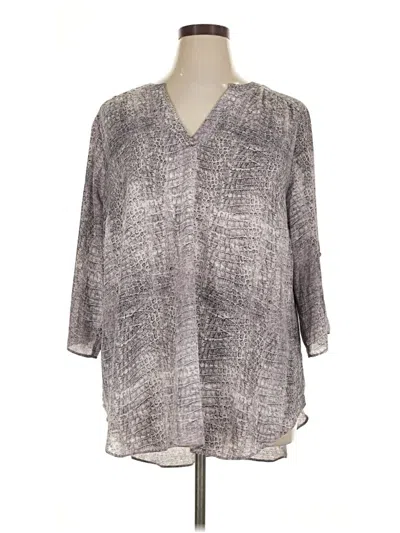 Pre-owned Worthington 3/4 Sleeve Blouse In Gray