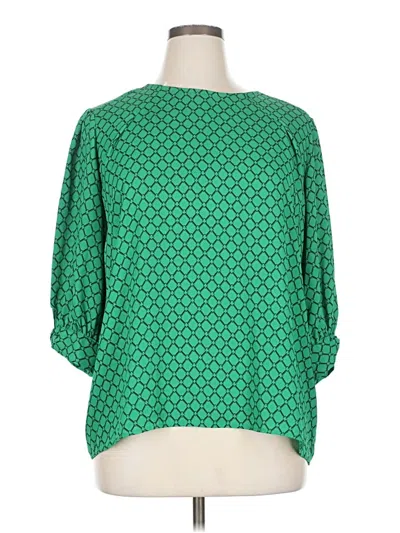 Pre-owned Worthington 3/4 Sleeve Blouse In Green