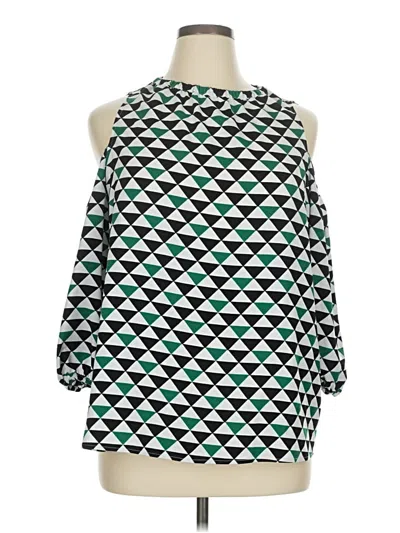 Pre-owned Worthington 3/4 Sleeve Blouse In Green