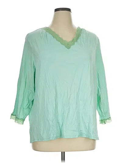 Pre-owned Worthington 3/4 Sleeve Blouse In Green