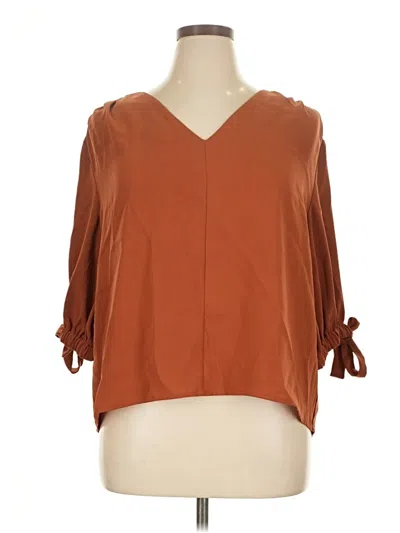 Pre-owned Worthington 3/4 Sleeve Blouse In Orange
